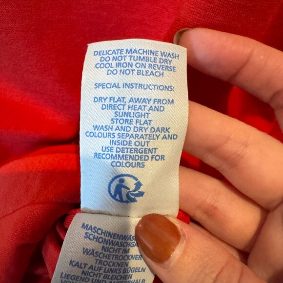 Boden Red Ruched Sheath Dress Size 8 Short Sleeve Stretch Midi Workwear Chic - Picture 9 of 10